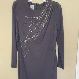 Grey Sequined Dress Size 10 Fully Lined